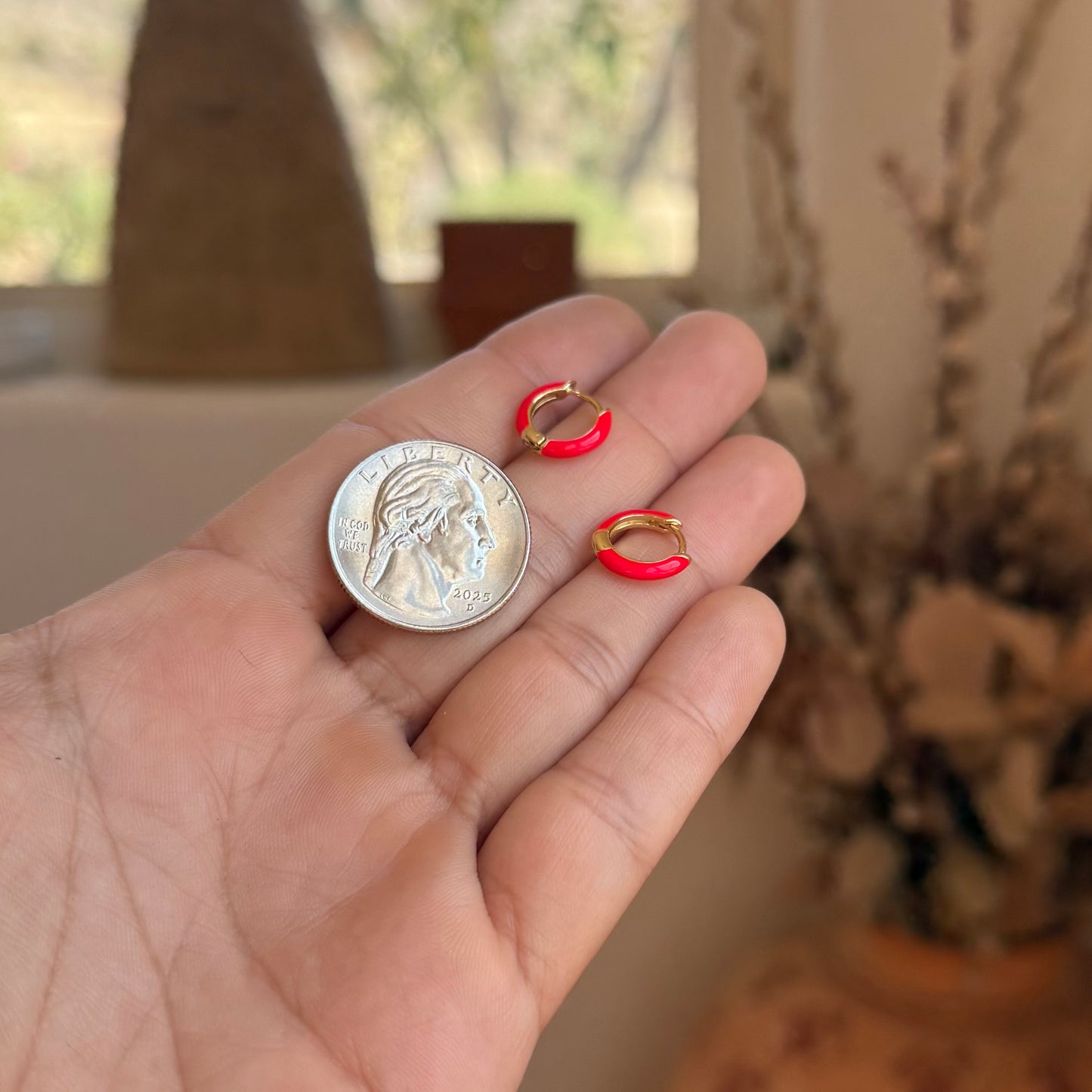 Red Hot Enamel Ear Huggies