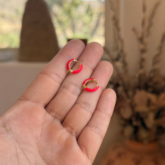 Red Hot Enamel Ear Huggies