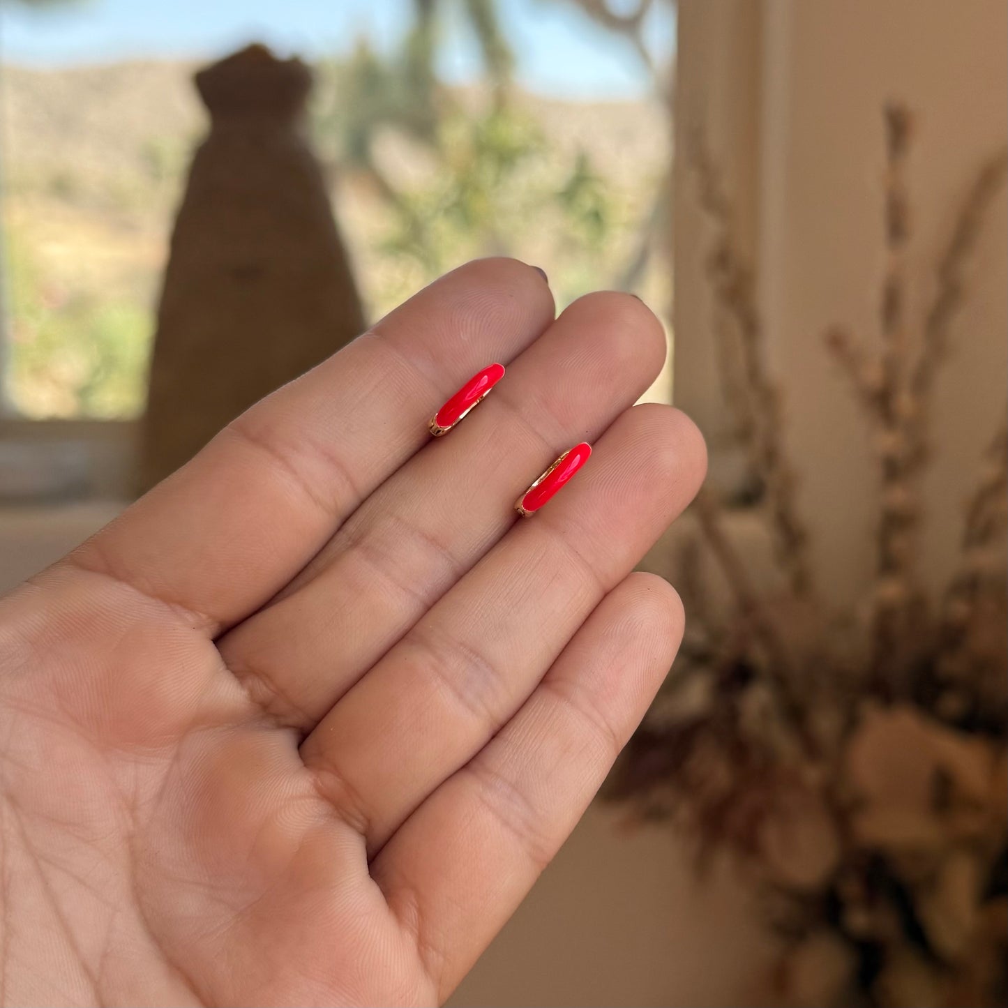 Red Hot Enamel Ear Huggies