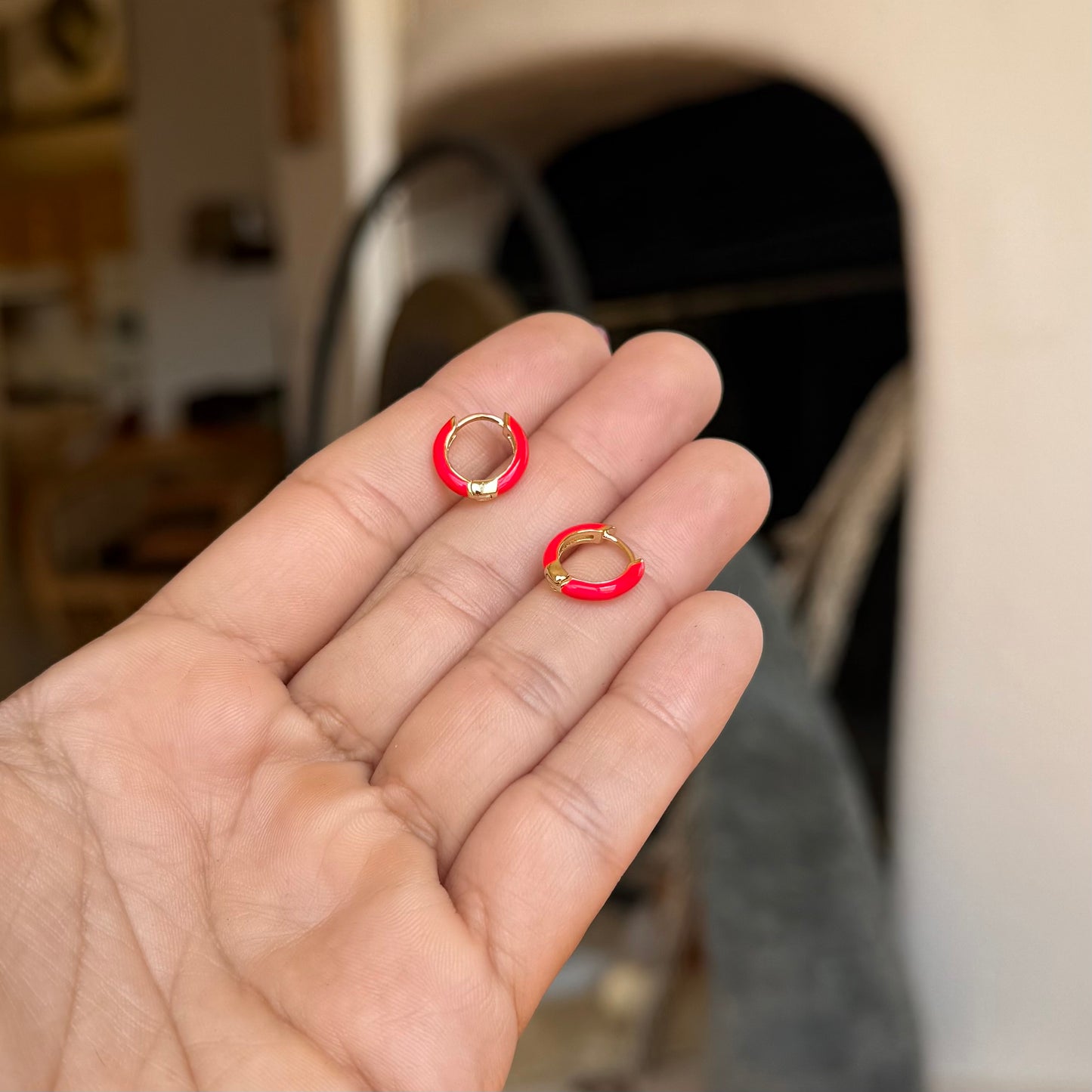 Red Hot Enamel Ear Huggies