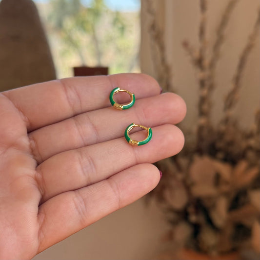 Green Enamel Ear Huggies