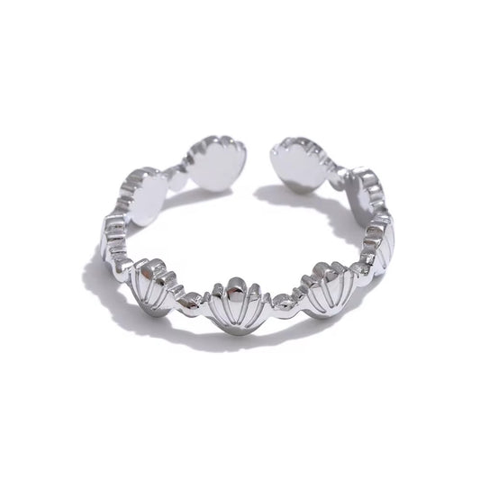 Sunlit Shell Adjustable Ring
