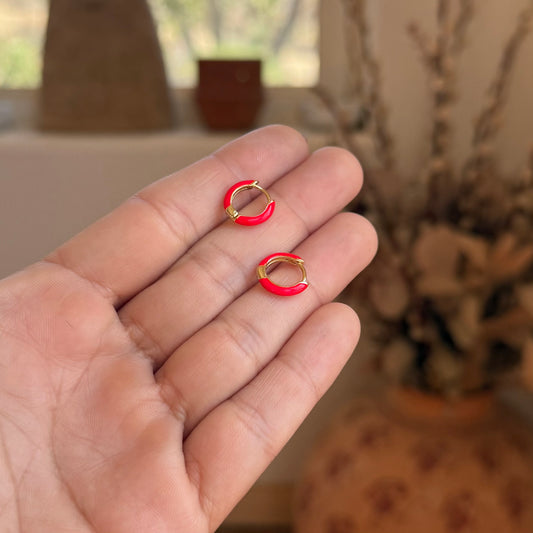 Red Hot Enamel Ear Huggies