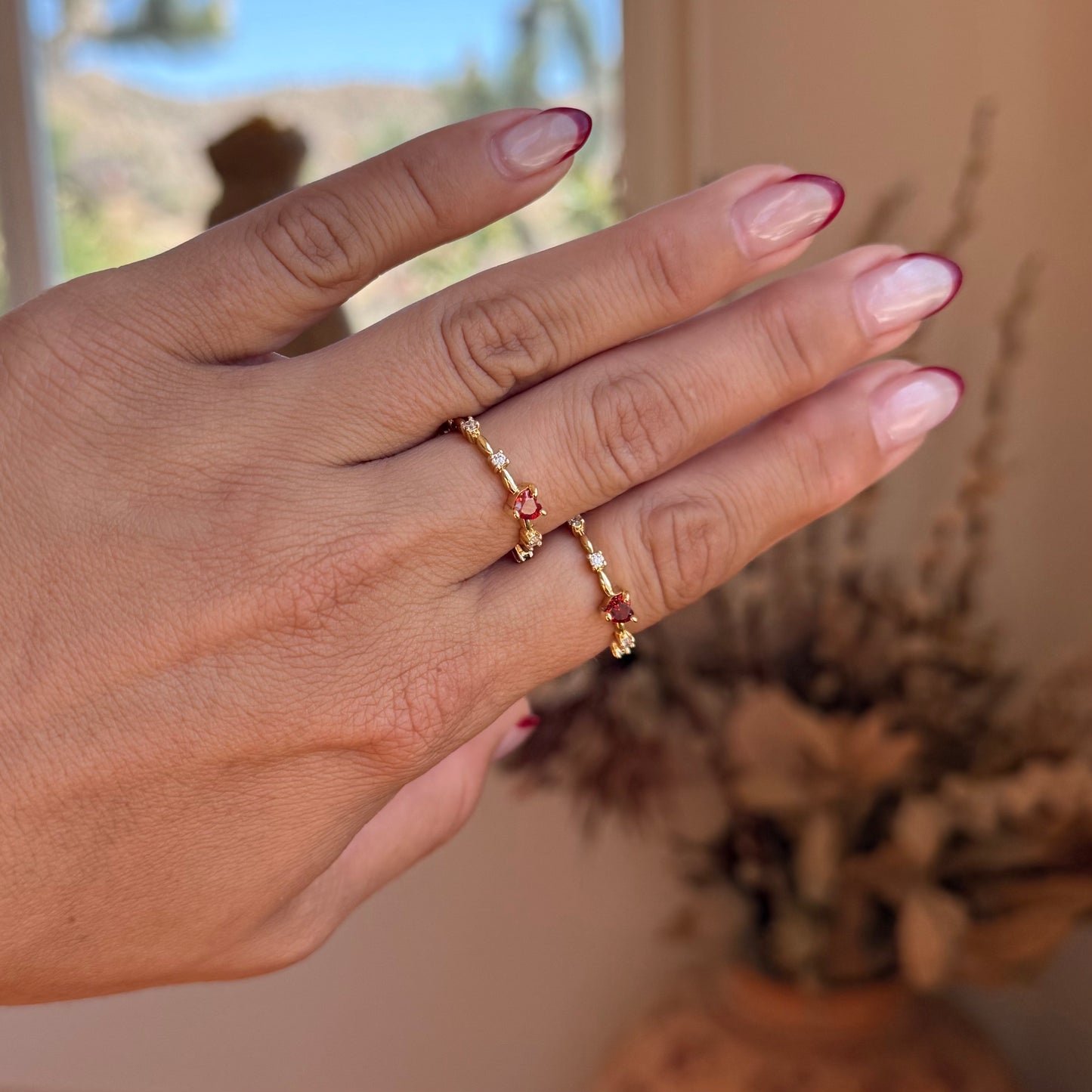 Red Heart Stacker Ring