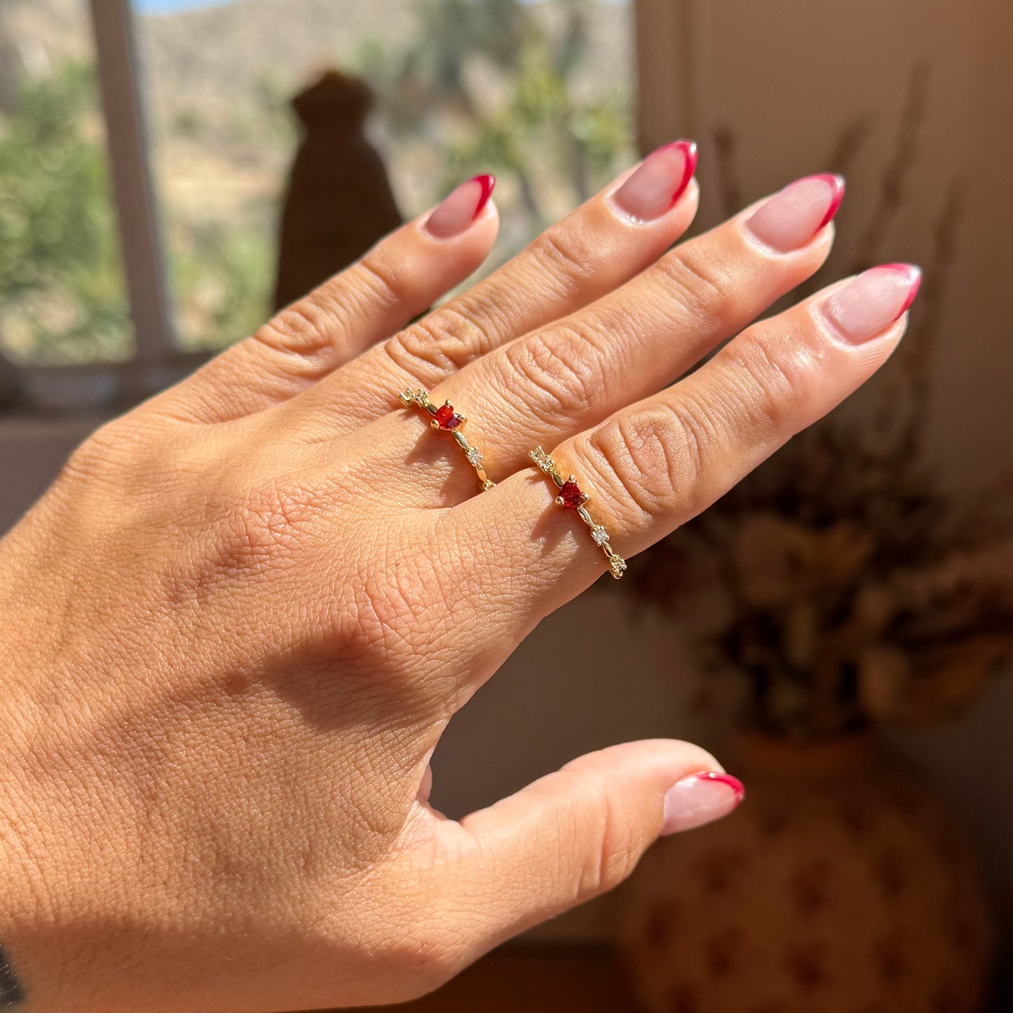 Red Heart Stacker Ring