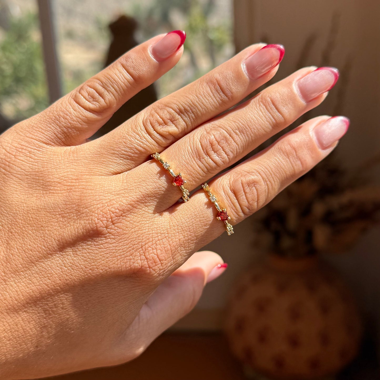 Red Heart Stacker Ring