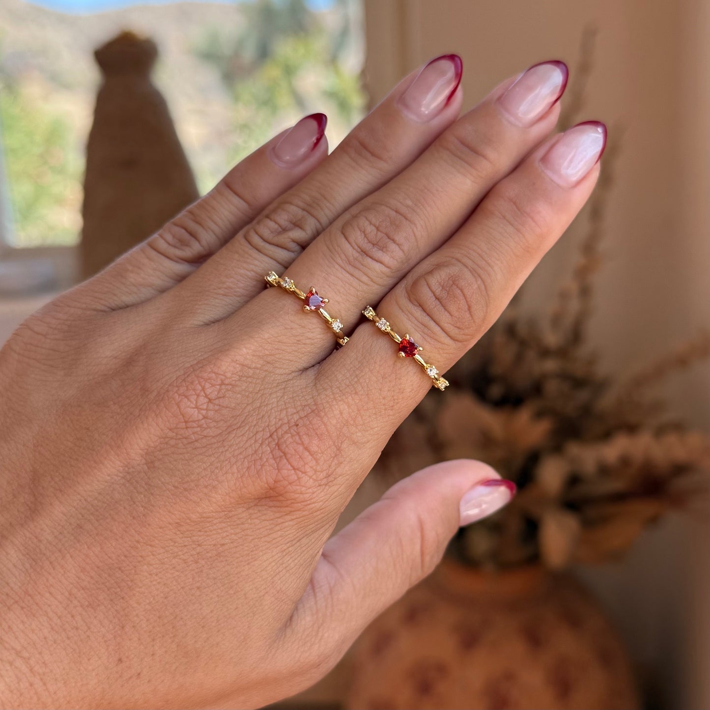 Red Heart Stacker Ring