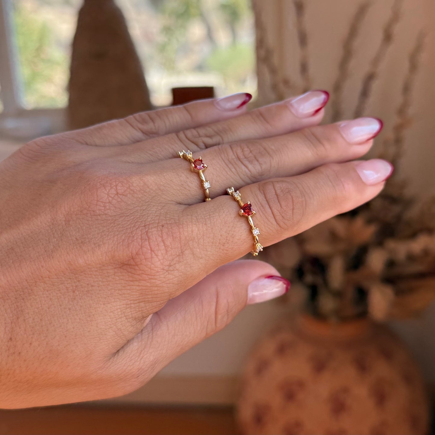 Red Heart Stacker Ring
