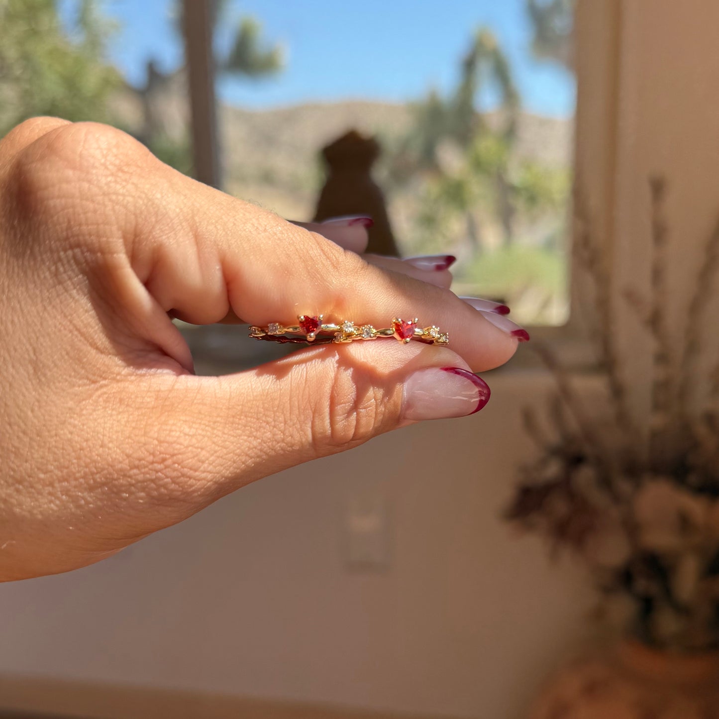 Red Heart Stacker Ring