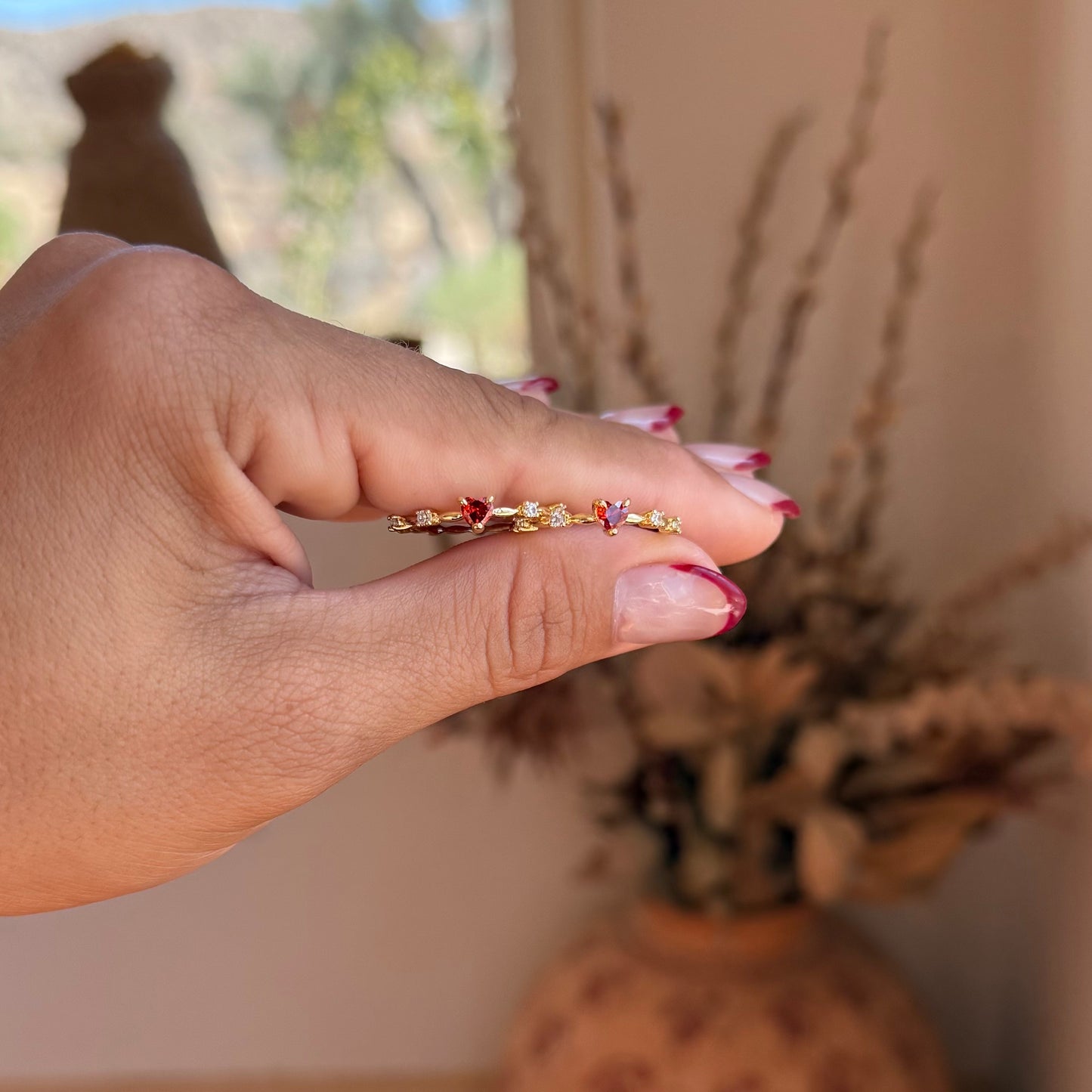 Red Heart Stacker Ring