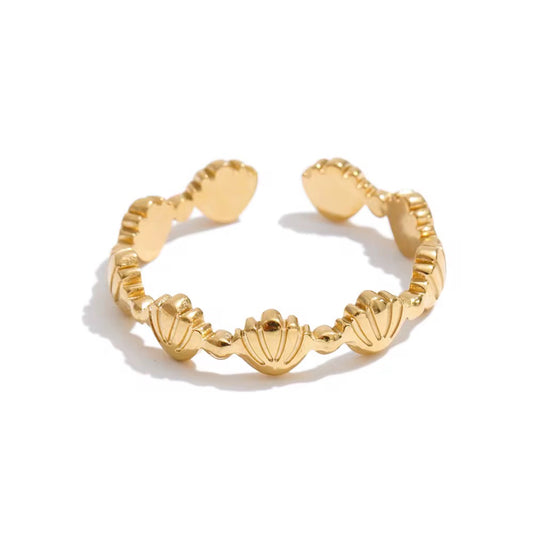 Sunlit Shell Adjustable Ring